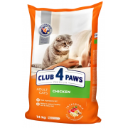 Club 4 paws сухой корм для взрослых кошек с курицей (целый мешок 14 кг)